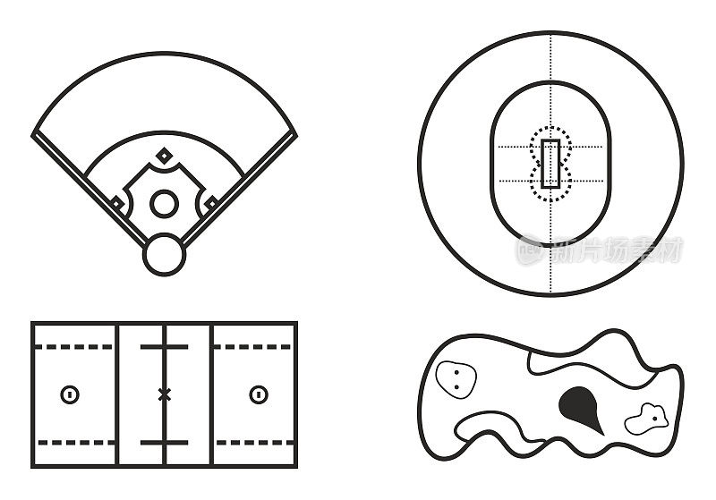Playing Fields Icons Set 9